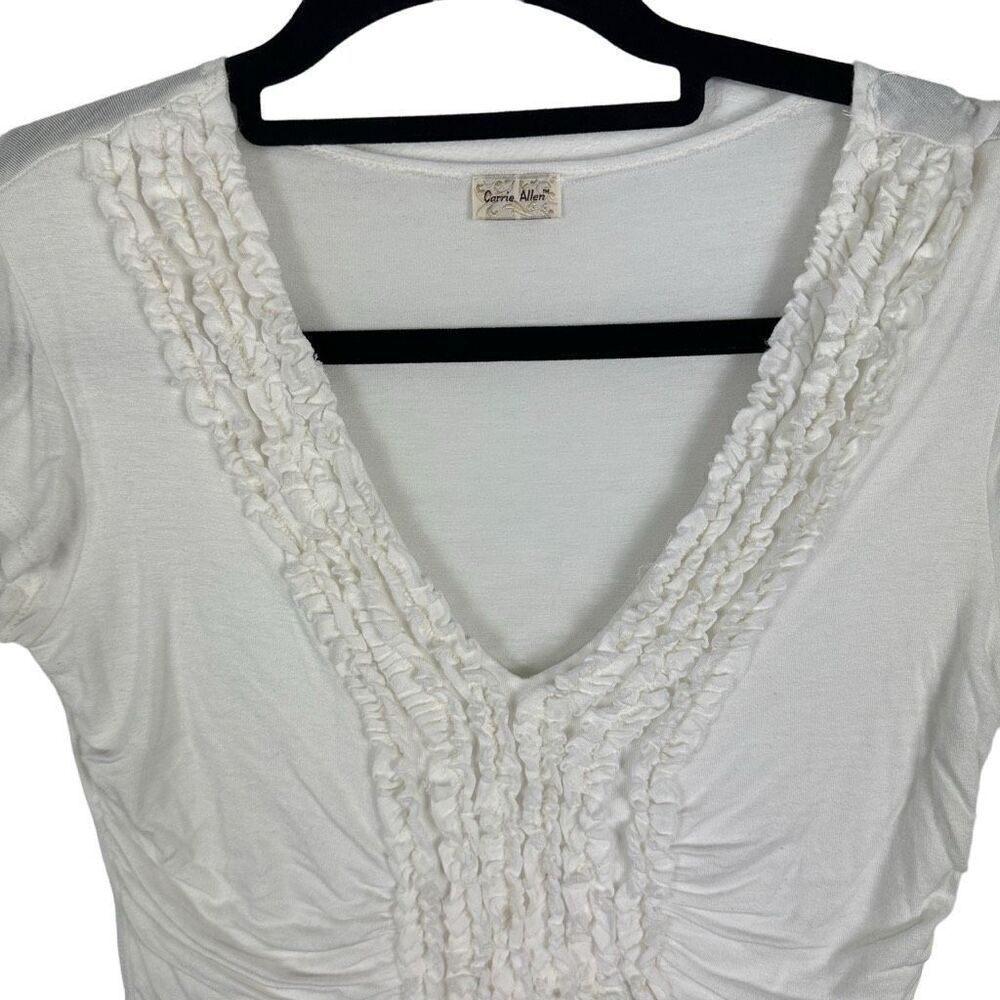 Carrie Allen cream ruffle t-shirt - Picture 2 of 5